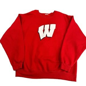 Red Unisex Wisconsin Badgers Crewneck